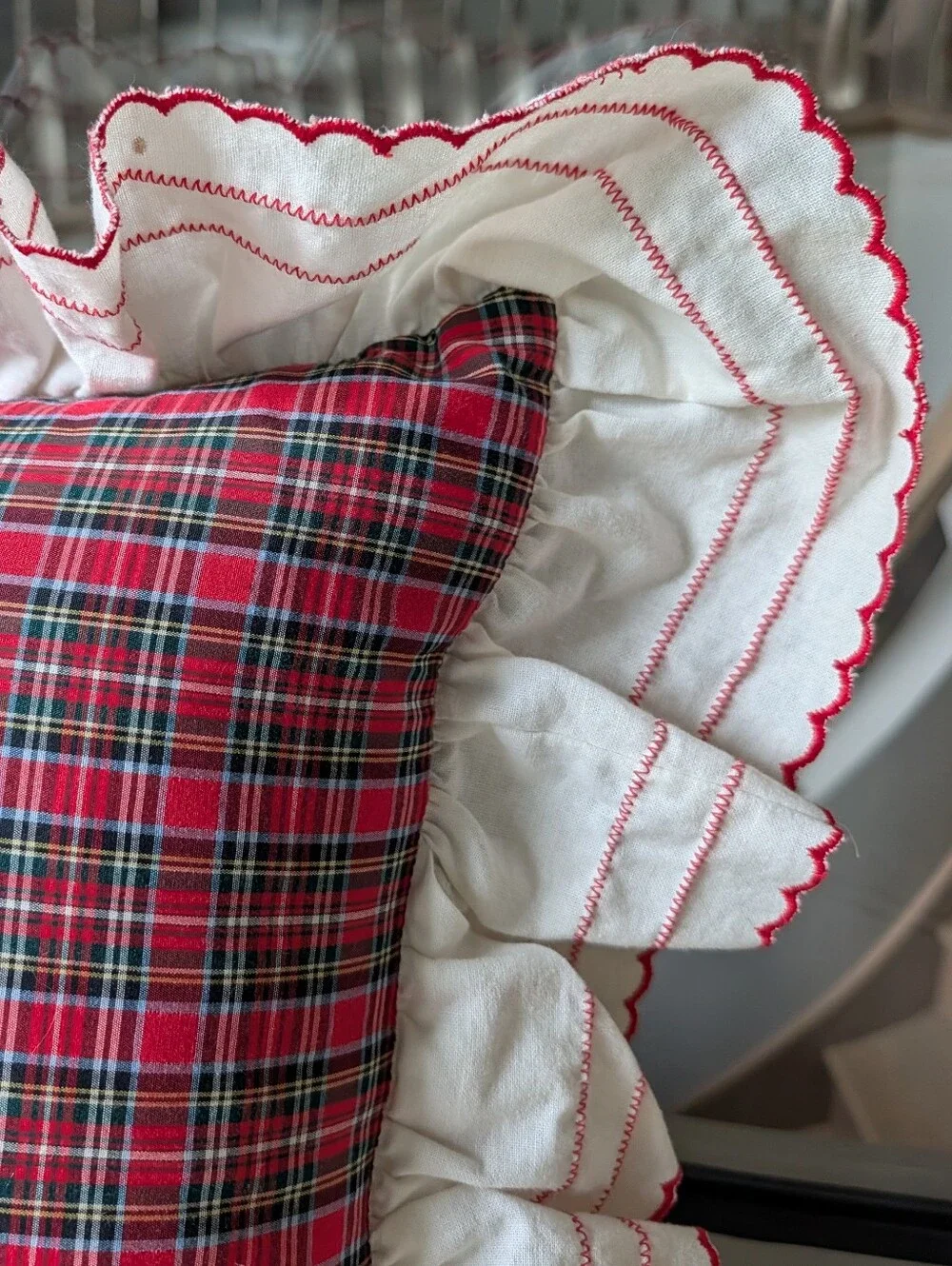 vintage RALPH LAUREN tartan plaid pillow
